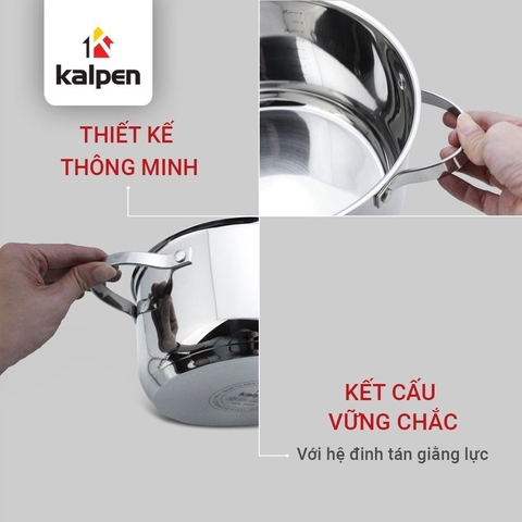 Bộ nồi inox 304 cao cấp 5 đáy Kalpen Lermat L1
