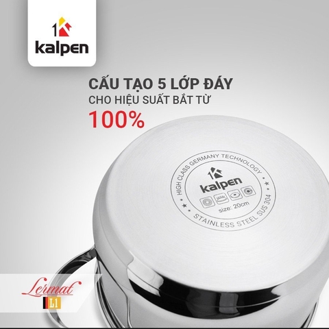 Bộ nồi inox 304 cao cấp 5 đáy Kalpen Lermat L1