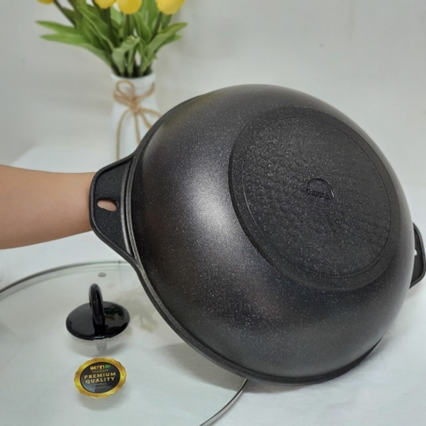 Chảo Thuyền, Chảo Xào Chống Dính 2 Quai Bennix BN-32Terra, Size 32cm Kích Thước Lớn