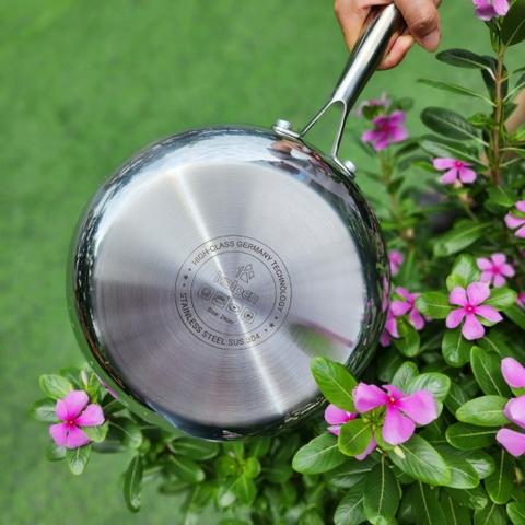 Chảo inox 304 Liền Khối, chống dính Daikin Nhật bản, KALPEN 20/24/26/28/30Cm