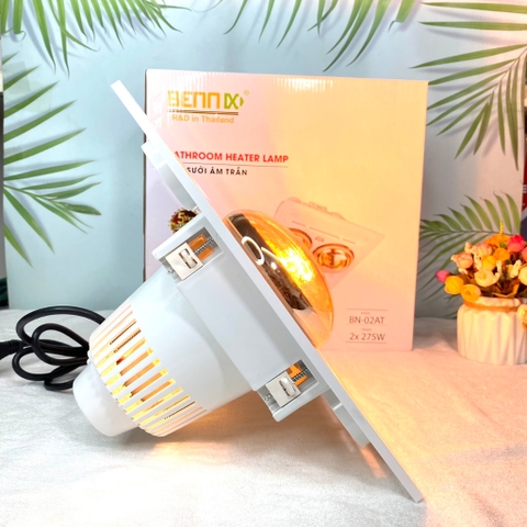 Đèn sưởi nhà tắm âm trần có điều khiển, bảo hành 5 năm. BENNIX BN-02AT-R