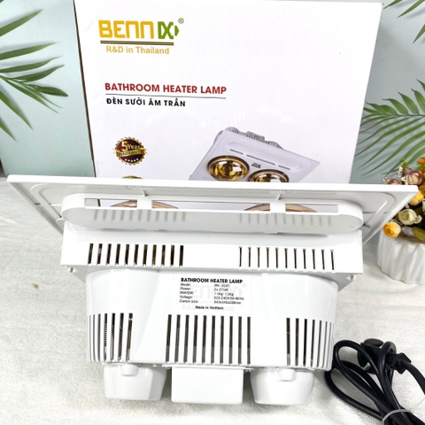 Đèn sưởi nhà tắm âm trần có điều khiển, bảo hành 5 năm. BENNIX BN-02AT-R