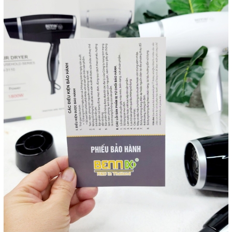 Máy sấy tóc công suất lớn 1800W, BENNIX - BN-3110 bảo hành 12 tháng chính hãng.