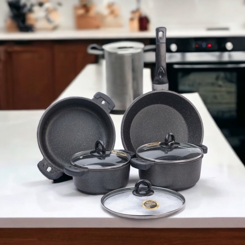 Bộ nồi đá chống dính cao cấp 4 món BENNIX Thailand, Bảo hành 12 tháng chính hãng