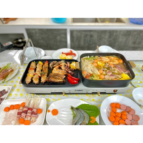 Bếp Lẩu Nướng Đa Năng 2 Trong 1 Kalpen PP99, Công Suất 2200W, 2 vùng nấu riêng biệt