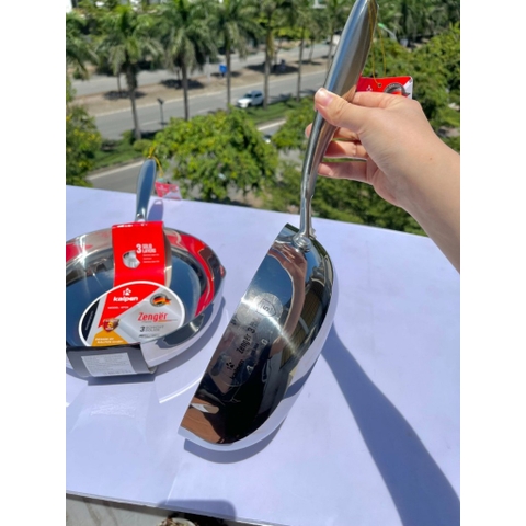 Chảo inox 304 đáy từ đúc liền khối Kalpen (Đức) size 20-24-26-28cm