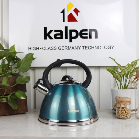 (CÒI BÁO SÔI ) Ấm đun nước inox 304, 5 đáy cao cấp Kalpen KK03- 3Lít