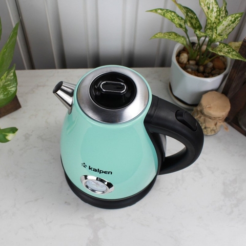 Ấm siêu tốc inox Kalpen KK91 Phong cách Retro có đồng hồ hiển thị nhiệt độ