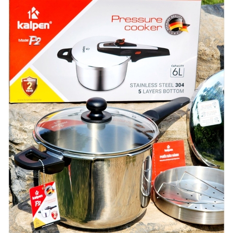 Nồi Áp Suất Inox 304 Đa Năng Dùng Cho Bếp Từ Kalpen P2 Thể Tích 6L