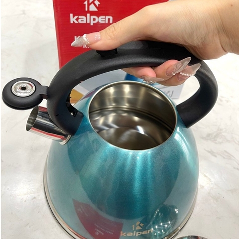 (CÒI BÁO SÔI ) Ấm đun nước inox 304, 5 đáy cao cấp Kalpen KK03- 3Lít