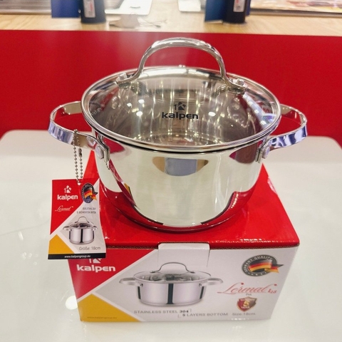 Nồi Lẻ Inox 5 đáy Đủ Kích Cỡ Kalpen Lermat L16S-L18-L20-L24-16/18/20/24Cm