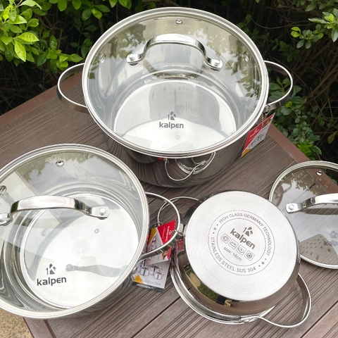 Bộ nồi inox 304 cao cấp 5 đáy Kalpen Lermat L1