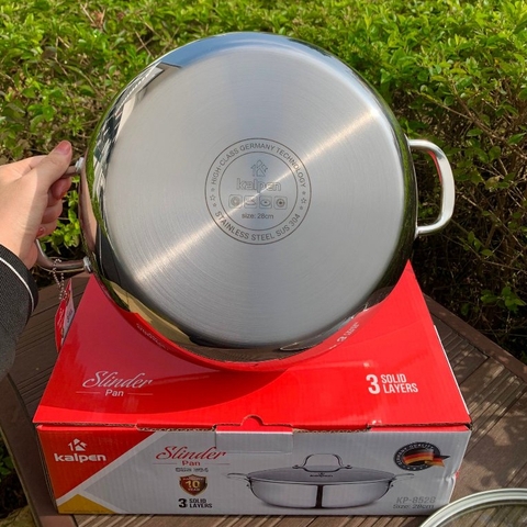 Chảo inox 304 liền khối- Xào,chiên rán, Lẩu - Kalpen KP-8528 size 28cm