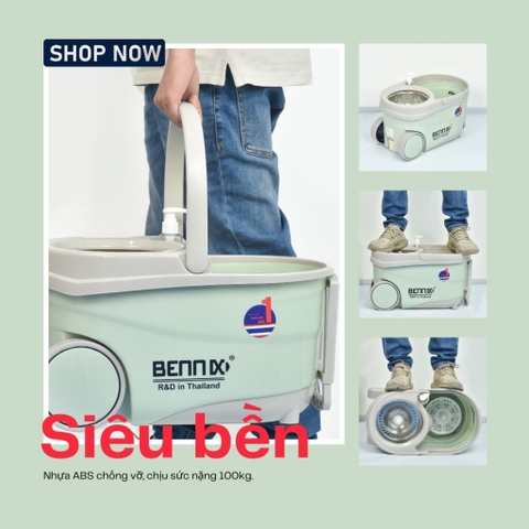 Bộ Chổi Lau Nhà Nhập Khẩu Bennix Thailand BN-888SM, Tặng kèm chai xịt