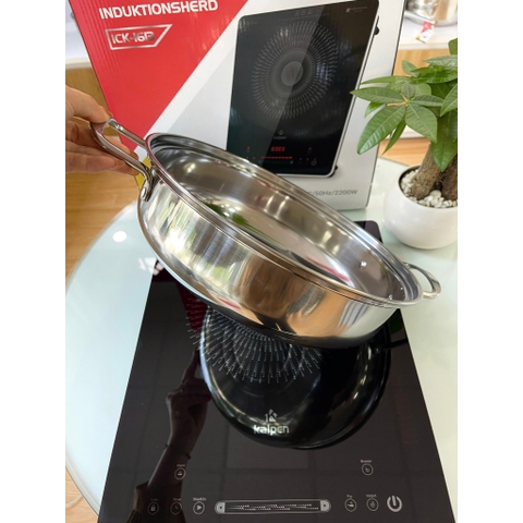 Bếp Từ Đơn Kalpen ICK-1613 Cảm Ứng trượt, 2200W Tặng Kèm Nồi Inox 28cm