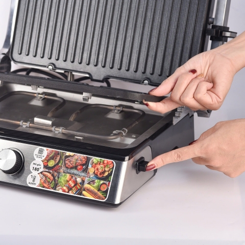 Máy Kẹp Nướng Bánh Mỳ, Bếp Nướng Điện BENNIX BN-901EG, 2200W, Bảo hành 12 tháng