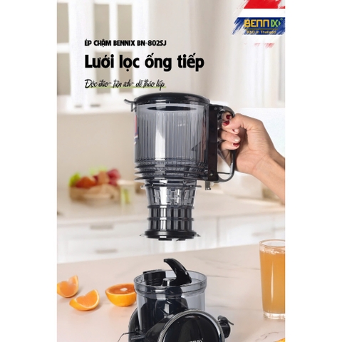 Máy ép chậm, ép trái cây nguyên quả Bennix BN-802SJ, 300W, Bảo hành 12 tháng