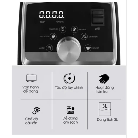 Máy Xay Sinh Tố Công Nghiệp, 2800W, 3 Lít Bennix BN-228BL, Bảo hành 24 tháng