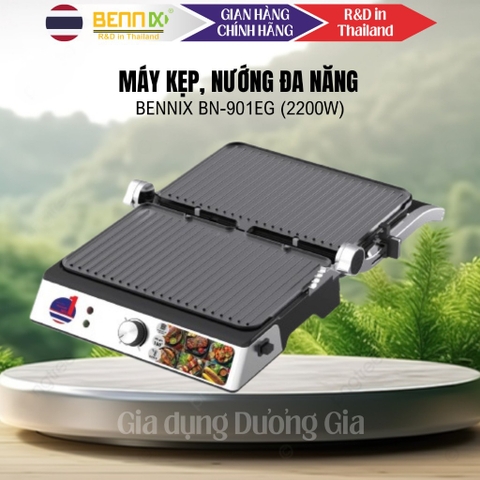 Máy Kẹp Nướng Bánh Mỳ, Bếp Nướng Điện BENNIX BN-901EG, 2200W, Bảo hành 12 tháng