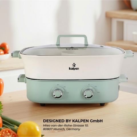 Bếp nướng lẩu 2 ngăn đa năng Kalpen PP66 2200w - 6,5 lít