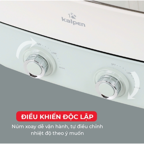 Bếp nướng lẩu 2 ngăn đa năng Kalpen PP66 2200w - 6,5 lít