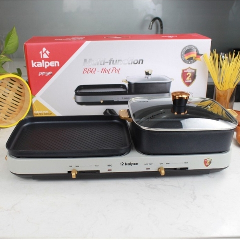 Bếp Lẩu Nướng Đa Năng 2 Trong 1 Kalpen PP99, Công Suất 2200W, 2 vùng nấu riêng biệt