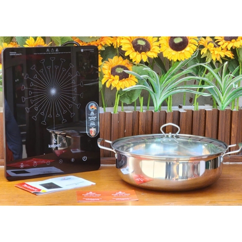 Bếp từ đơn Kalpen IK1, 2200W, Tặng kèm nồi lẩu 30cm, Bảo hành 2 năm