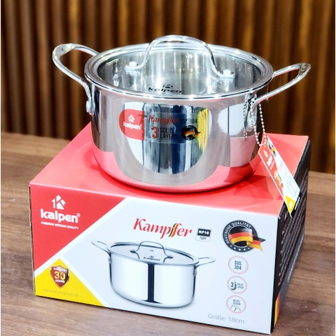 Nồi Lẻ Inox 304 Liền đáy Kalpen Kampfer KF18/KF20/KF24, Bảo hành 30 năm