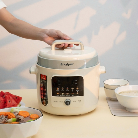 Nồi áp suất điện tử lòng nồi inox dung tích 6L Kalpen P5, Bảo hành 2 năm