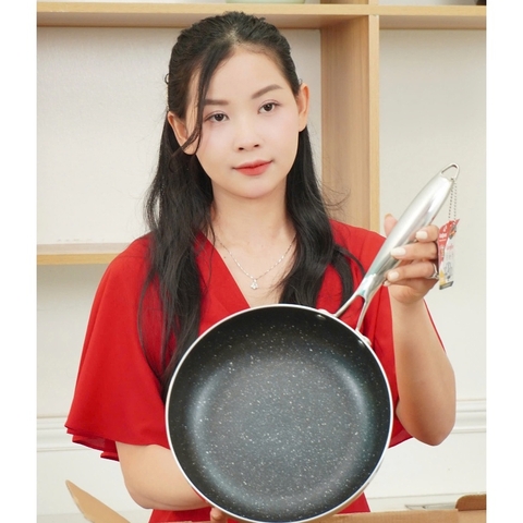 Bộ nồi 5 món inox liền khối, 3 nồi 16-20-24cm, 1 chảo 24cm, 1 xửng hấp 24cm KALPEN KF3