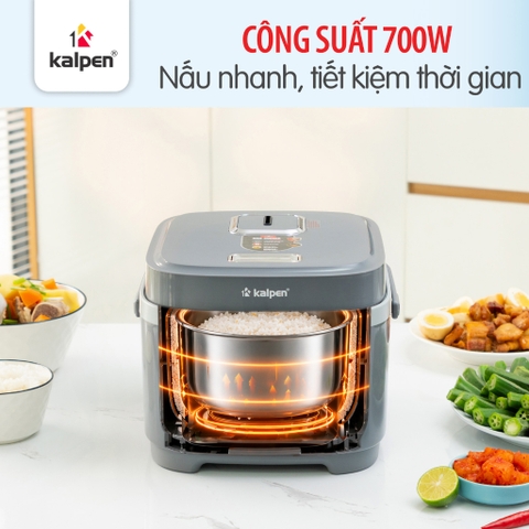 Nồi nấu đa năng lòng nồi inox 304 dung tích 1,8L, 10 chế độ nấu KALPEN R13, Bảo hành 2 năm