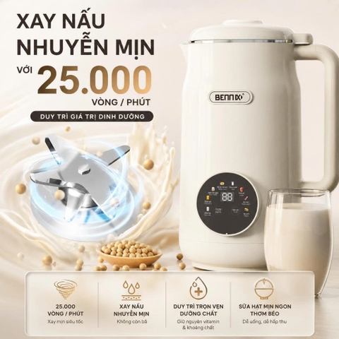Máy làm sữa hạt xay nấu đa năng BENNIX BN-826K, Dung tích 1,5L, Bảo hành 24 tháng