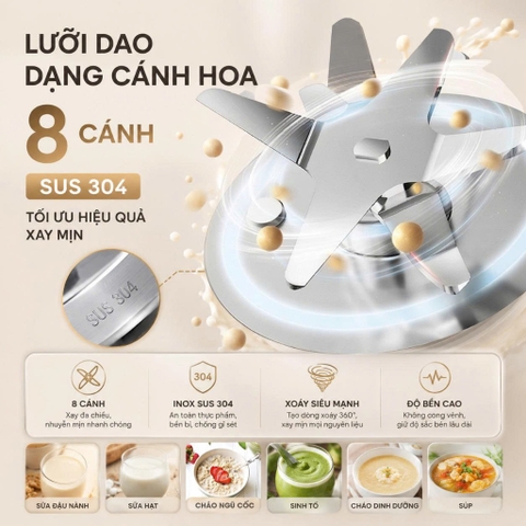 Máy làm sữa hạt xay nấu đa năng BENNIX BN-826K, Dung tích 1,5L, Bảo hành 24 tháng