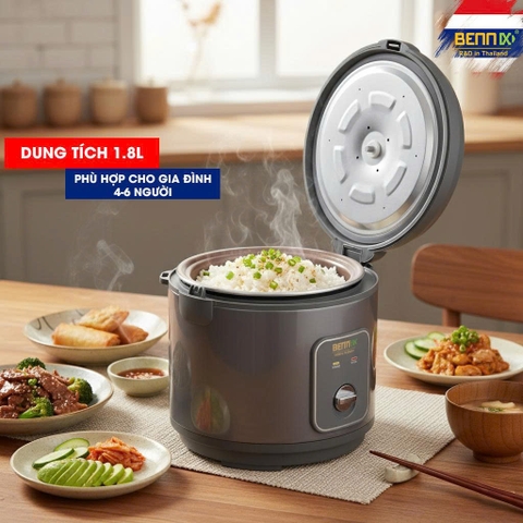 Nồi Cơm Điện Lòng Niêu Dày Bennix BN-180QX/ 018RC, Dung Tích 1,8L Phù Hợp 4-6 NgườI Ăn