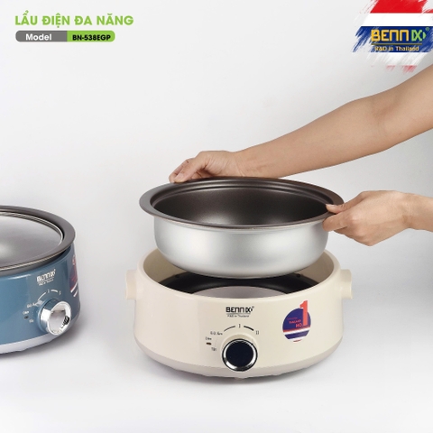 Nồi lẩu điện đa năng dung tích 5L Bennix BN-538EGP, Bảo hành 12 tháng