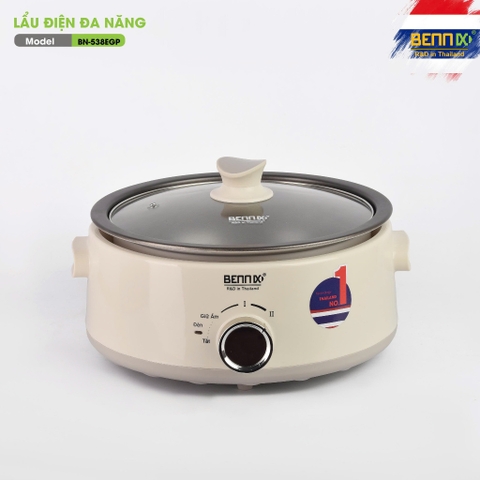 Nồi lẩu điện đa năng dung tích 5L Bennix BN-538EGP, Bảo hành 12 tháng