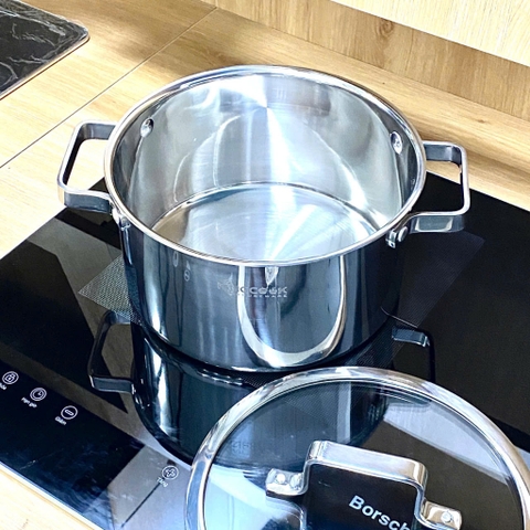 Bộ nồi inox 304 liền khối, 3 nồi size 16-20-24cm KINGCOOK KPS1780, Bảo hành 20 năm