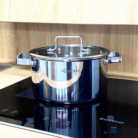 Bộ nồi inox 304 liền khối, 3 nồi size 16-20-24cm KINGCOOK KPS1780, Bảo hành 20 năm