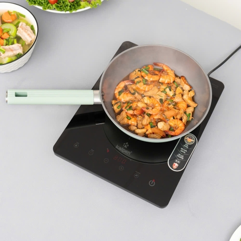 Bếp Từ Đơn Tặng Kèm Nồi inox 30cm Kalpen IK10- 1800W, Bảo Hành 2 Năm
