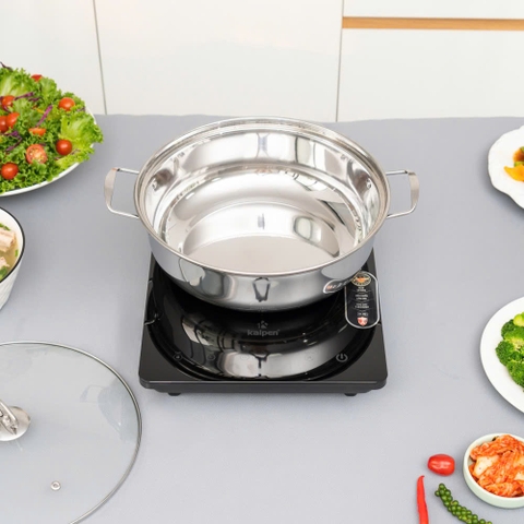 Bếp Từ Đơn Tặng Kèm Nồi inox 30cm Kalpen IK10- 1800W, Bảo Hành 2 Năm