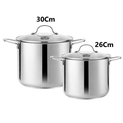 Nồi luộc gà inox 5 đáy cao thành size 26-30cm BENNIX BN-26SS/ 30SS