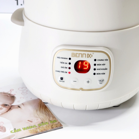 Nồi nấu chậm và hấp cách thủy Bennix BN-10SLC, dung tích 1L