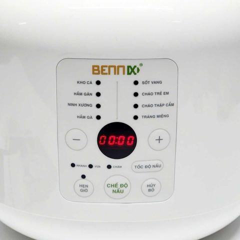 Nồi Nấu Chậm Điện Tử Lõi Sứ Hầm Cháo cho bé 8 chức năng, Bennix BN-30SLC Bảo hành 2 Năm
