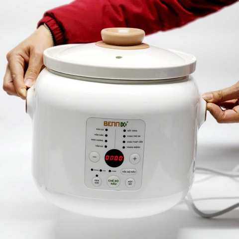 Nồi Nấu Chậm Điện Tử Lõi Sứ Hầm Cháo cho bé 8 chức năng, Bennix BN-30SLC Bảo hành 2 Năm