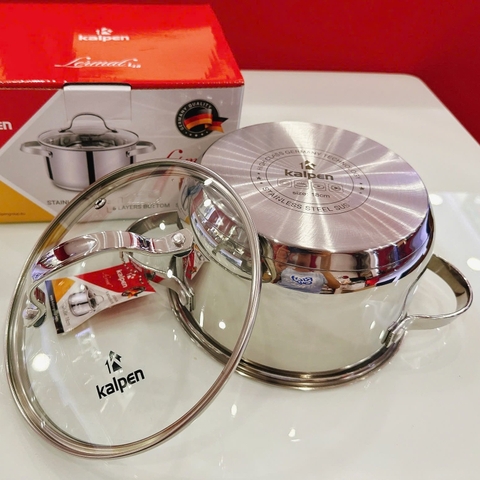 Nồi Lẻ Inox 5 đáy Đủ Kích Cỡ Kalpen Lermat L16S-L18-L20-L24-16/18/20/24Cm