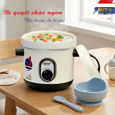 Nồi Nấu Chậm Hầm Cháo cho bé, hầm gà, kho cá..Bennix BN-10Baby,Dung tích 1L