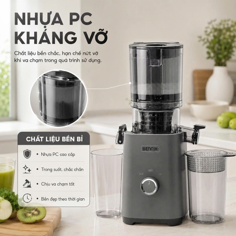 Máy Ép Chậm, Ép Trái Cây Nguyên Quả BENNIX BN-033SJ, Bảo hành 12 tháng