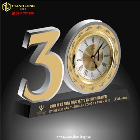 Kỷ niệm chương bộ số – 30 năm pha lê đồng hồ -kỷ niệm ngày thành lập công ty Dược