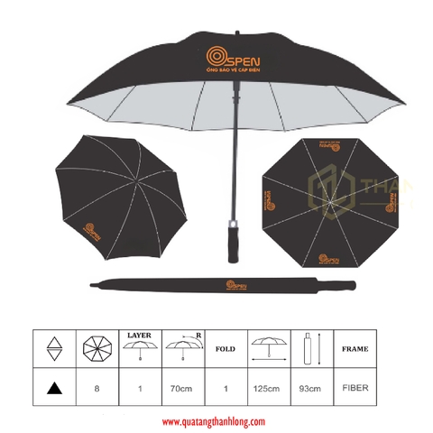 Dù cán thẳng in Logo Ospen