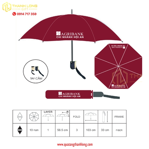 Dù gấp 3 in logo ngân hàng Agribank